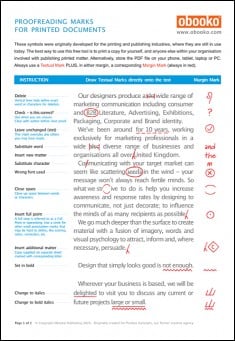 Book title: Proofreading Marks. Author: Obooko Publishing